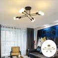 thumbnail image 4 of 6 Lights Chandelier Lighting, Iron Ceiling Light Fixture, Nordic Ceiling Lamps Living Room Bedroom Decorative Lighting - Golden, 4 of 8