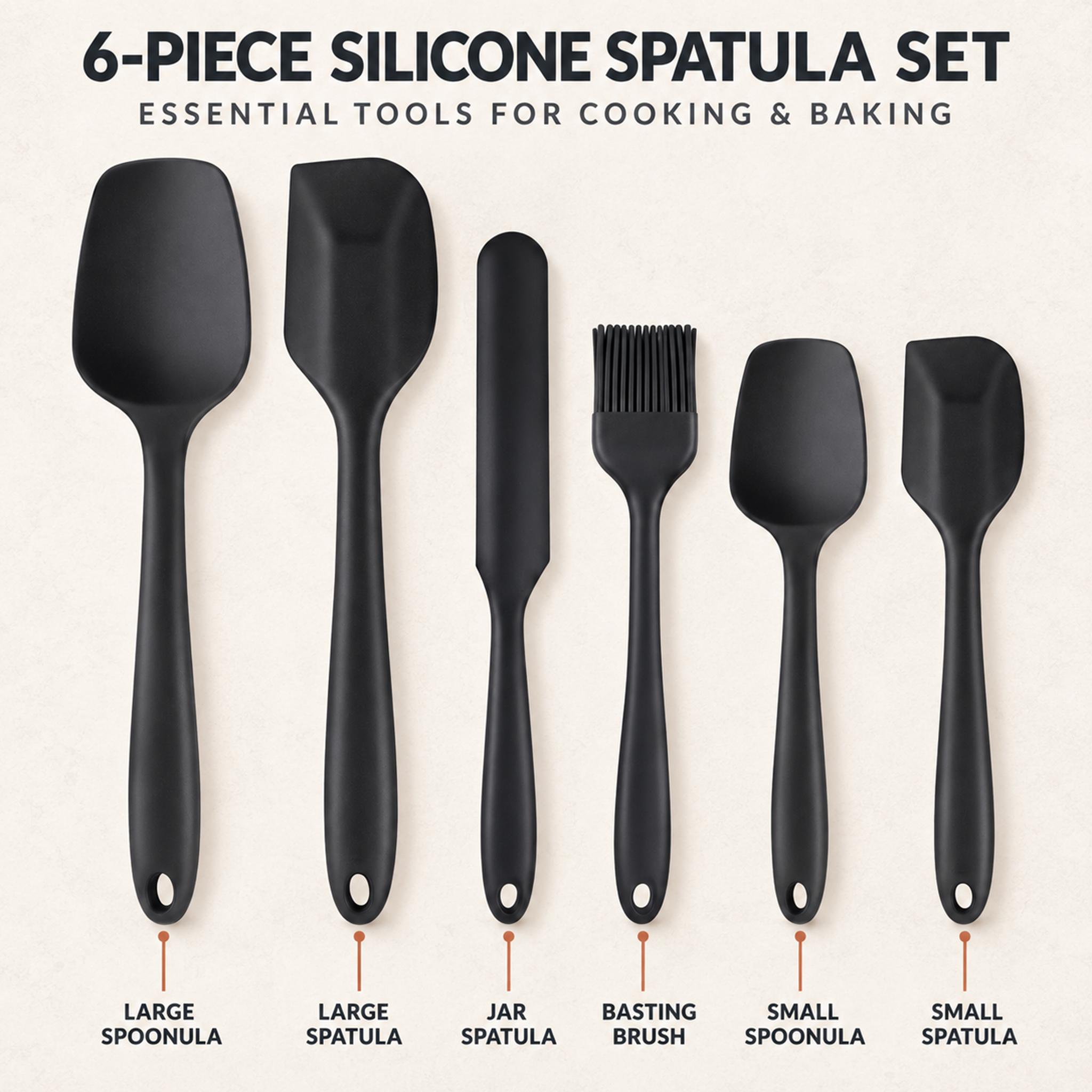 Alifecxwwy 6-Piece Silicone Spatula Set, Heat Resistant photo 6