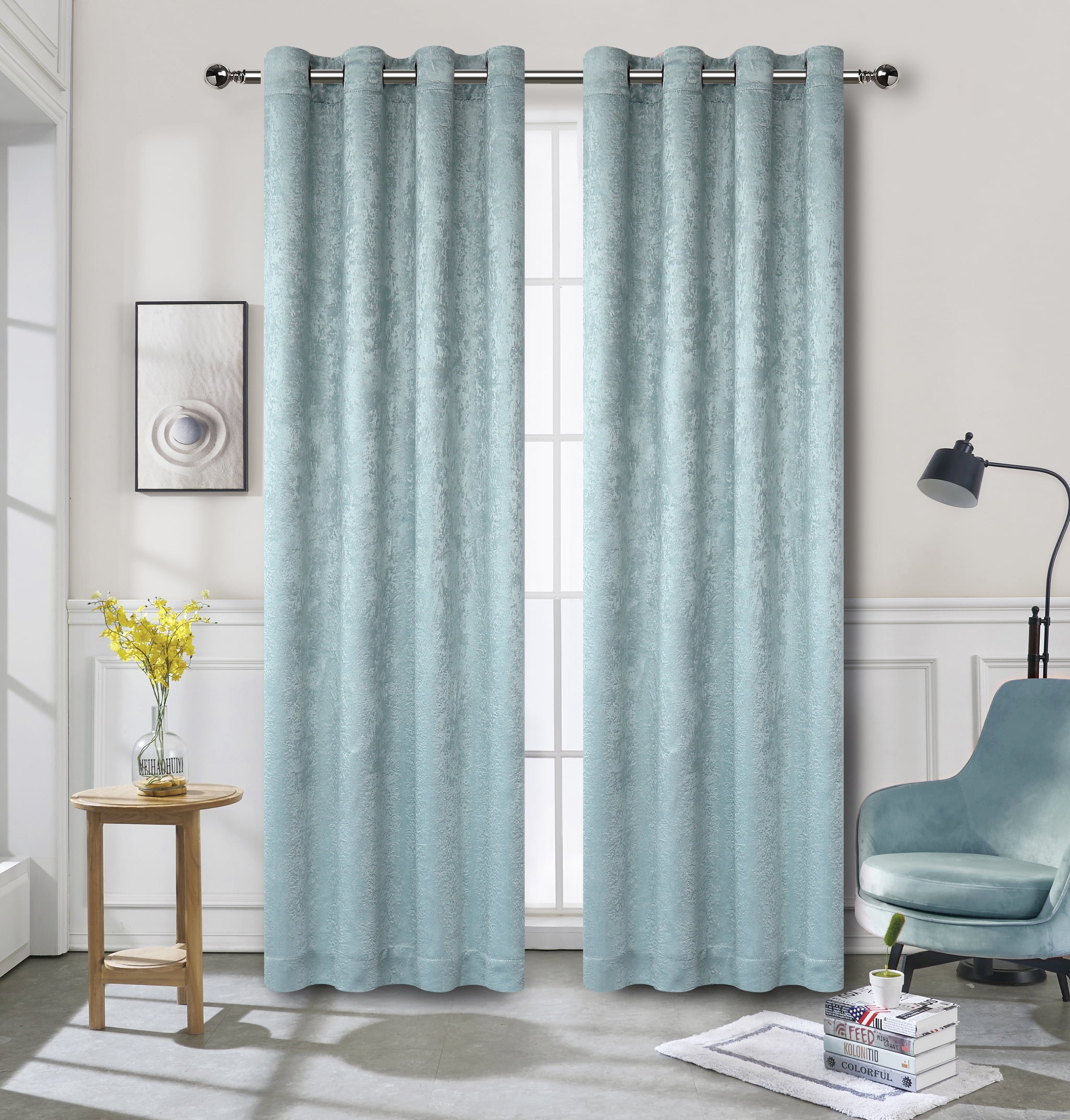 Kate Aurora Modern Art Contemporary 2 Pack Light Filtering Grommet Top