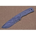 thumbnail image 2 of 8 inches Long Blank Blade, Knife Making Supplies, Damascus Steel Blank Blade Hand Forged Skinning Knife with 3 Pins & an Inserting Hole Space 4" Long Blade with 4" Scale, 2 of 4