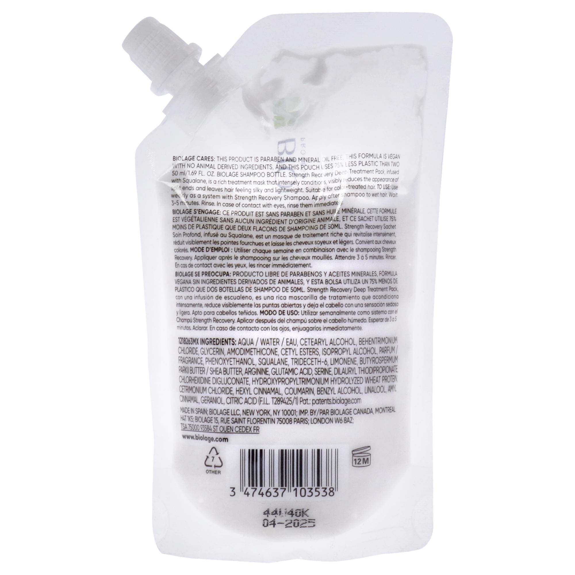 Matrix Biolage Strength Recovery Deep Treatment Mask , 3.4 oz Treatment