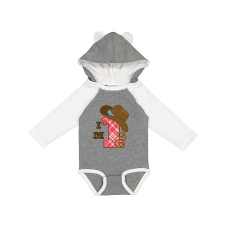 

Inktastic Cowboy 1st Birthday Western Gift Baby Boy Long Sleeve Bodysuit