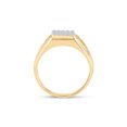 thumbnail image 3 of 10kt Yellow Gold Mens Round Diamond Square Cluster Ring 1/8 Cttw, 3 of 4