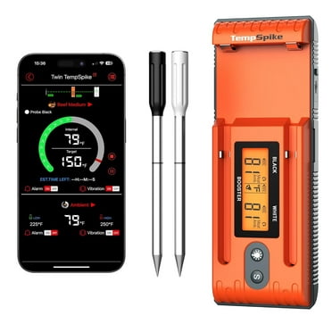 ThermoPro Twin TempSpike 500FT Truly Wireless Meat Thermometer with 2 Probes and Signal Booster Bluetooth Meat Thermometer iOS / Android compatible