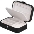 thumbnail image 1 of Joyero organizador pequeño portátil de viaje de cuero PU organizador de joyas anillo pendientes collar pulsera caja de regalo de joyería de cuero sintético para niñas, 1 Pa, 1 of 5