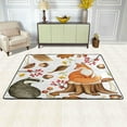 thumbnail image 2 of SKYSONIC 72x48in Watercolor Fox Badger Area Rug, Fall Leaf Non-Slip Floor Carpet for Indoor Living Dining Room and Bedroom Area, 2 of 7
