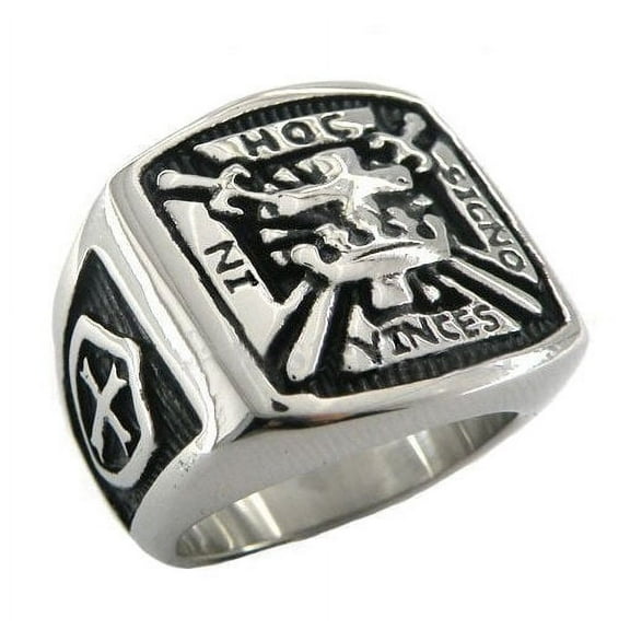 Masonic Rings In Hoc Signo Vinces Knights of Templar Freemason Cross Shield