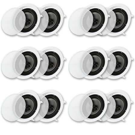 Acoustic Audio CS-IC83 In Ceiling Wall 8" Speaker 6 Pair Pack 3 Way Home Theater Flush Mount