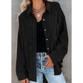 thumbnail image 4 of Women Corduroy Long Sleeve Button Down Shirt Oversized Jacket Tops, 4 of 4