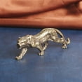 thumbnail image 4 of Creative Leopard Statues Cheetah Figurine Copper Realistic Hand-craved Collection Model Animal Sculpture for Home Office Shelf Display, 4 of 8