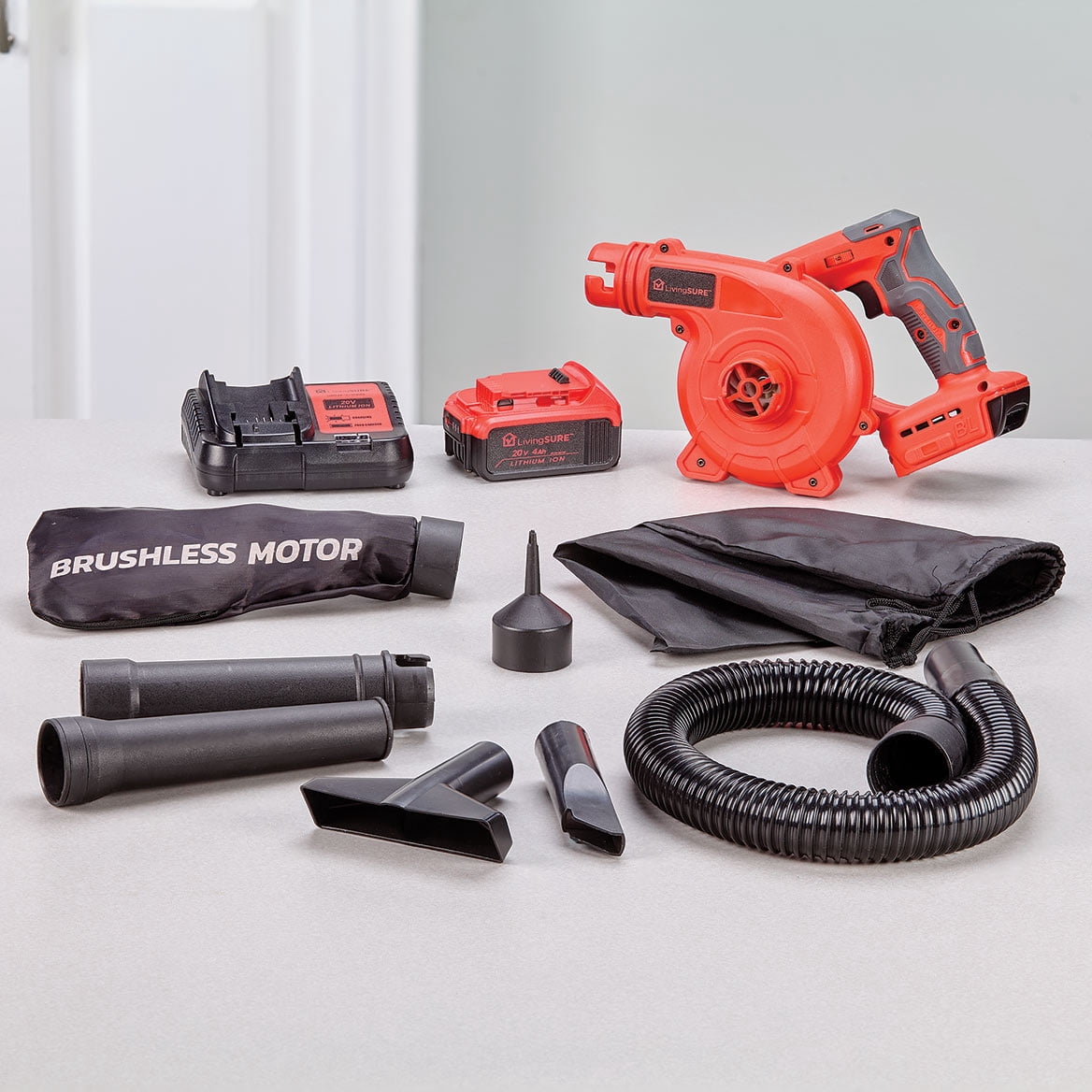 Cordless Leaf Blower Vacuum, Battery and Charger Set By LivingSURE