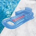thumbnail image 4 of S SERENABLE Swimming Pool Floating Chaise Lounge Inflatable Floats Adult Bed Air Blue, 4 of 9
