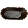 thumbnail image 4 of 67" Hammered Copper Single Slipper Bath Tub in Oil Rubbed Bronze, 4 of 4