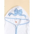 thumbnail image 4 of Argulvti Kid Swim Coverups Bow/Elephant Embroidery Short Sleeve Hooded Robe Zip-Up Towel Beachwear, 4 of 7