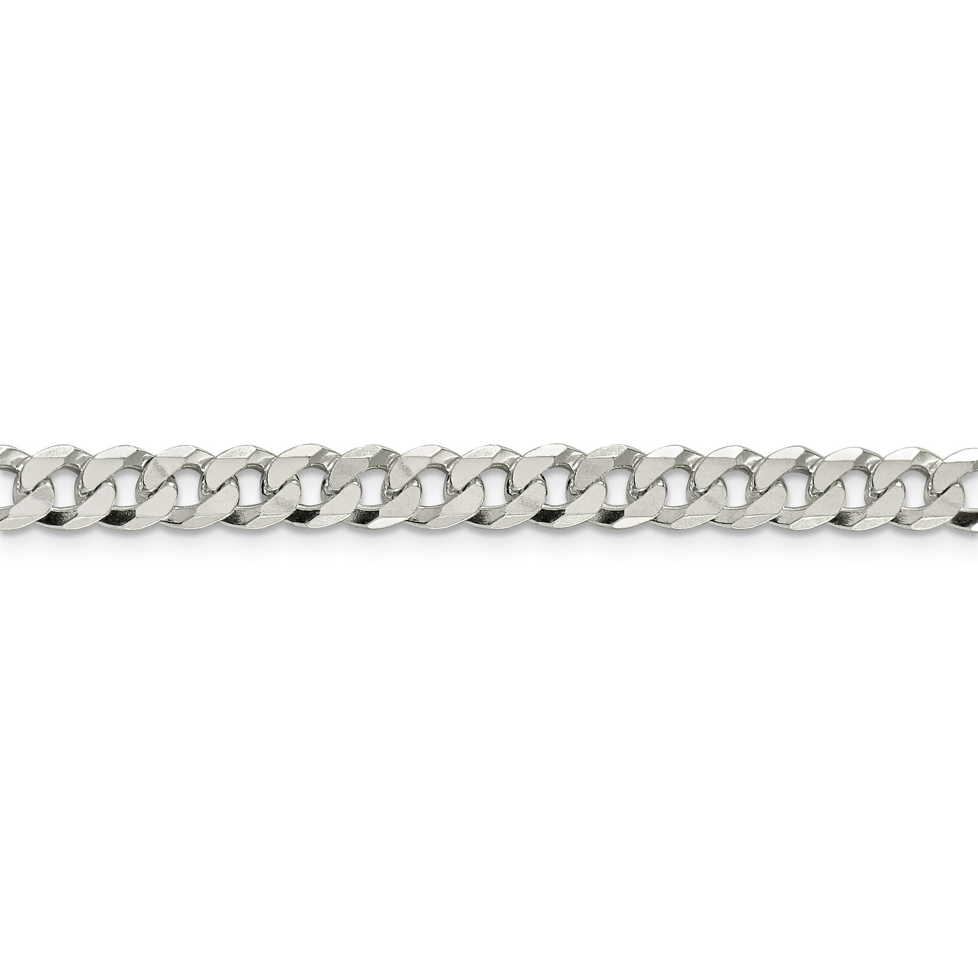 925 Sterling Silver 6.3mm Beveled Curb Chain Bracelet - Walmart.ca