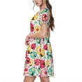 thumbnail image 2 of Naloa cartoon ladybird Print Womens Summer A-Line Dress with Pockets,Short Sleeve Dresses,Flowy Beach Swing Dress for Vacation Travel, 2 of 6