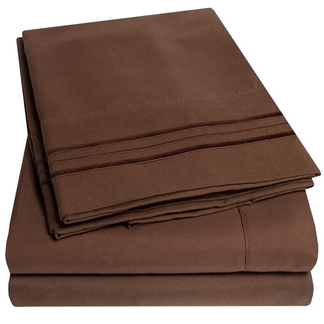 Juego de sábanas Sweet Home Collection 1500 Supreme Queen Brown