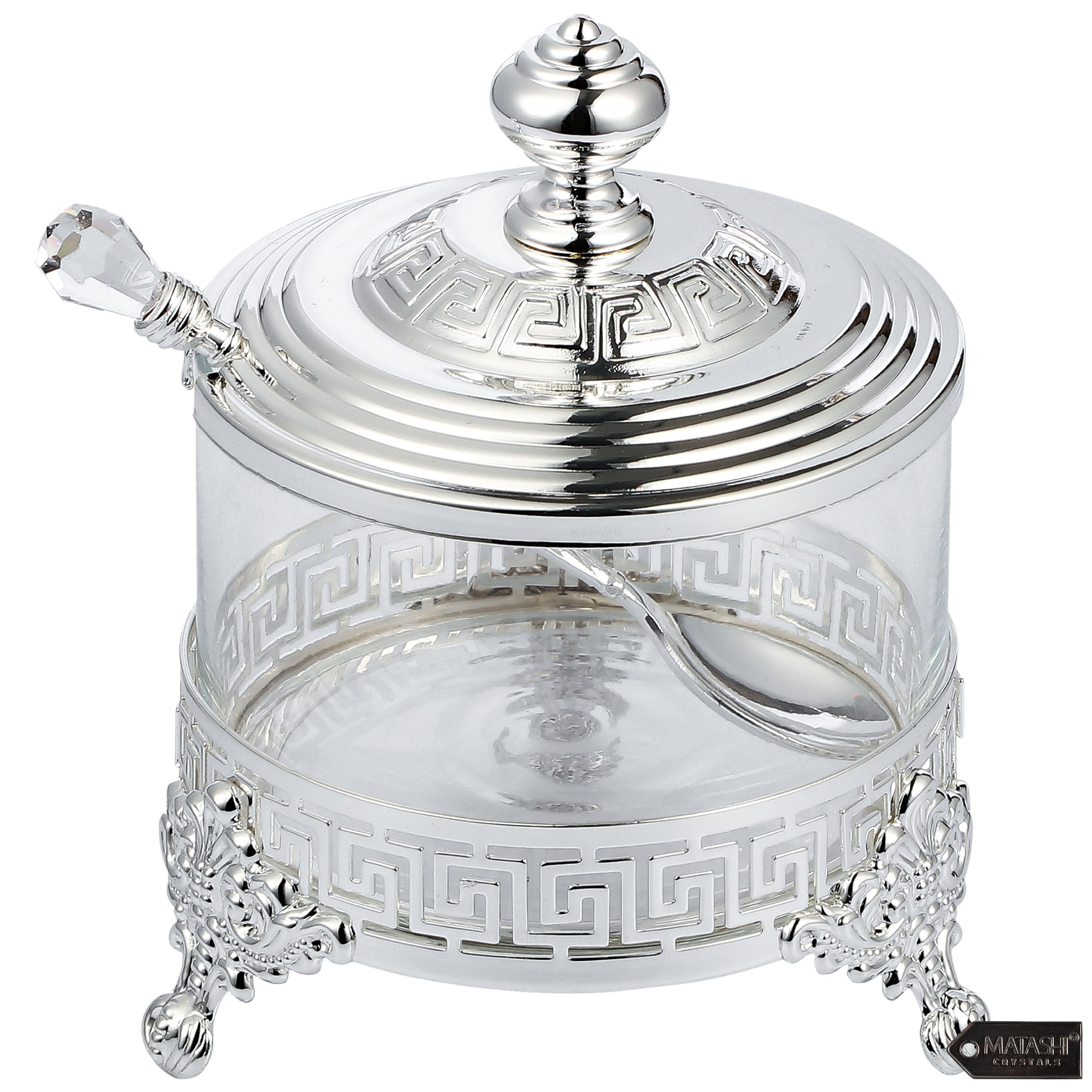 Matashi Home Decorative Dining Tabletop Showpiece Silver Plated Sugar