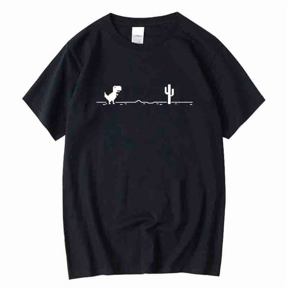 Men's High Quality 100%Cotton Funny Dinosaur Print T Shirt Loose O-neck Summer Cool Men Tshirt Short Sleeve T-shirt Male Tee Top