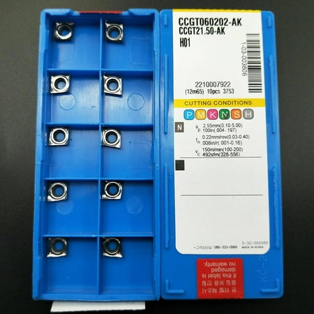 

10pcs CCGT060202-AK H01 CCGT21.50.5 insert CCMT060202 Lathe blade for Aluminum