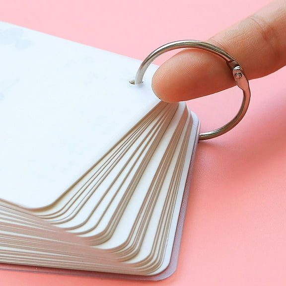 WHAMVOX  20 Pcs Keychains Rings for Index Cards Hoop Book Man Silver