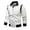 white, variant on Men's color block PU leather jacket youth motorcycle jacket street wear stand-up collar design
