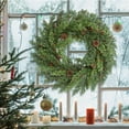 thumbnail image 5 of Yastouay 24 inch Christmas Wreaths for Front Door, Christmas Norfolk Pine Wreath with Pinecones for Indoor Outdoor Wall Windows Christmas Home Decor, 5 of 8