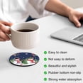 thumbnail image 3 of Navy Blue Snowman Christmas Coasters Set of 2, Absorbent Coasters for Drinks, Xmas Tree Snowflake Winter Birds Coaster for Desk Coffee Table Protection, Home Decor House Warming Gifts 4", 3 of 8