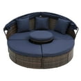 thumbnail image 6 of Glavbiku 64.1" Outdoor Wicker Round Daybed with Cushions,Rattan Sofa Bed with Lift Table,Navy Blue, 6 of 13