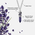 thumbnail image 5 of Real Natural Lapis Lazuli Necklace for Women 24" with Lobster Clasp - Healing Crystal Necklaces for Women with Flower Wrapped Pendant Lapis Lazuli Jewelry Birthday Mothers Day Christmas Gifts, 5 of 6