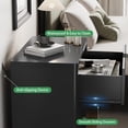 thumbnail image 6 of FANRAL Set of 2 Fluted 3 Drawer Nightstands,Modern Bedside Tables with Anti-Tip Safety Design,Wood End Tables for Bedroom Living Room,Black Night Stand, 6 of 7