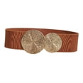 thumbnail image 2 of Korean Women Wide Belt Wide Stretch with Buckle Decorative for Dress Accessories Brown, 2 of 8