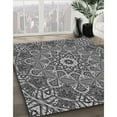 thumbnail image 3 of Ahgly Tapis Rond Lavable en Machine Intérieur Transitionnel Gris Foncé, 4 Pieds Rond, 3 of 7