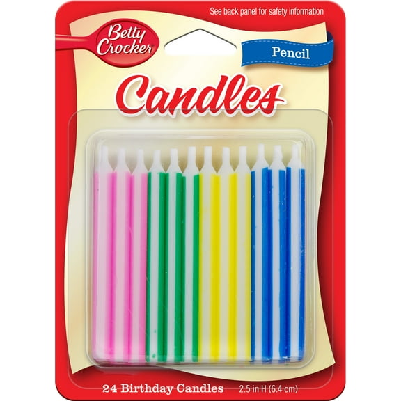 Betty Crocker Pencil Candle - 24 Count