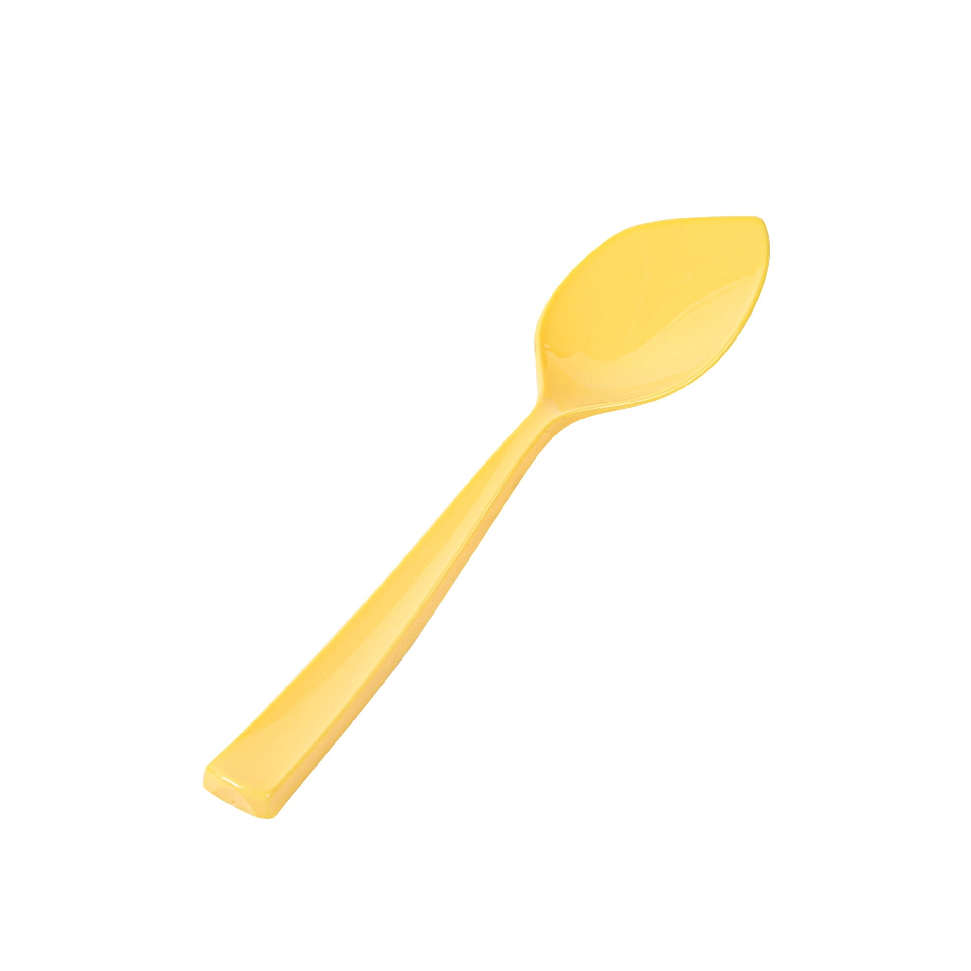 Coppetta Baby Yellow Plastic Petal Spoon - 4 1/2" x 1" - 500 count box