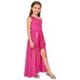 thumbnail image 2 of Hansber Sequin Romper Dress One Shoulder Sleeveless Flower Girls Wedding Party Pageant Gowns Hot Pink 16, 2 of 7