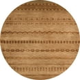thumbnail image 1 of Ahgly Company Machine Washable Indoor Round Abstract Orange Area Rugs, 5' Round, 1 of 7