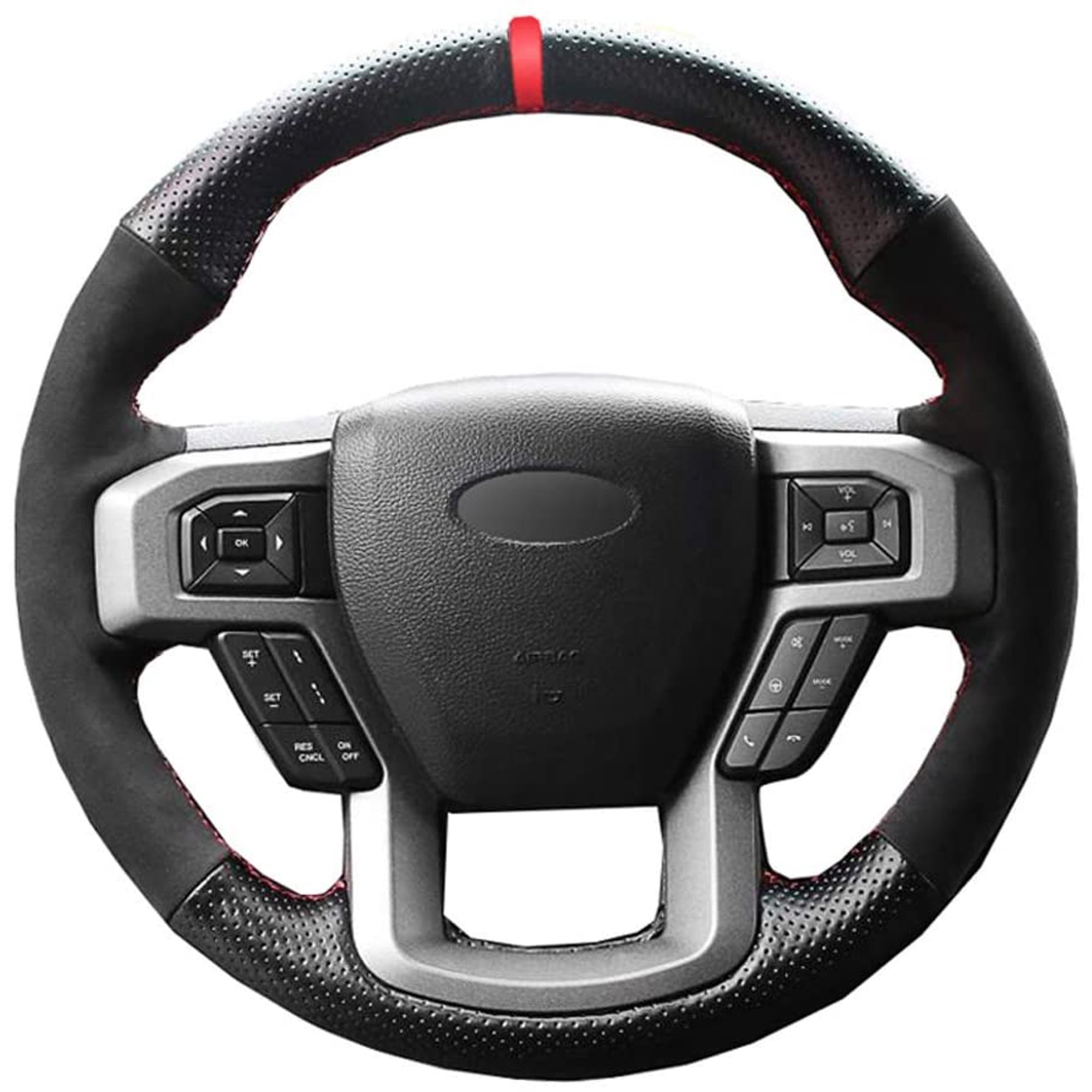 Universal Black Perforated PU Leather Car Steering Wheel Cover - Fits 37-39cm Wheels