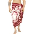 thumbnail image 2 of HAPPY BAY Men's Standard Vacation Dashiki Sarong Full Pareo Beach Wrap One Size Garnet, Leaves Summer Vacation Aloha, 2 of 2