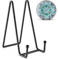 thumbnail image 1 of 3 Pack 6 Inch Plate Stands for Display Picture - Vinyl Table Top Display, Decorative Metal Frame Holders for Book , Photo and Platter, Tabletop Art, Black 3 Packs, 1 of 8