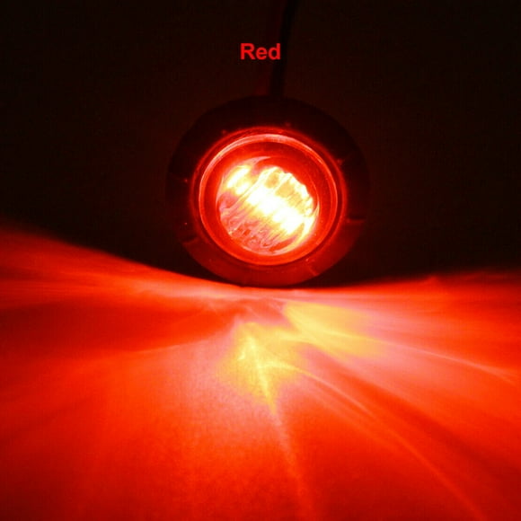 10 Pack Red Rock Round Side Marker Lights LED Button Lights Truck Trailer Lights) -