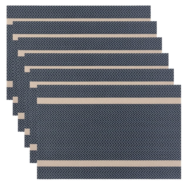 6Pcs Dining Table Mat Placemats PVC Place Mats 45x30cm Heat Resistant Washable