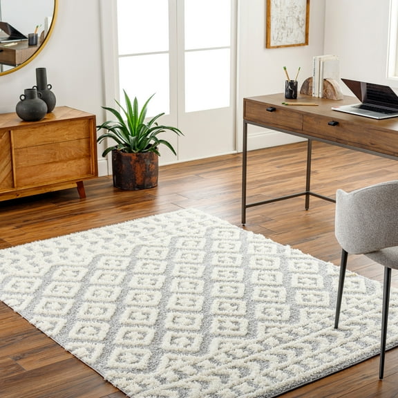 Artistic Wavers Rodos Area Rug, 6'7" x 9', Gray/Cream