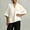 White, variant on Dolkfu V-Neck Tops for Women Trendy Green Retro Vintage Elbow-Length Polyester Pull-on Refined Modern Solid Blouses & Tops Green,S