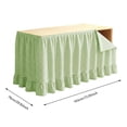 thumbnail image 3 of 75*180cm Solid Ruffled Desk Table Skirt Wrinkle Resistant Decorative Cover For Kitchen Indoor Event Table Decoration Khaki, 3 of 4