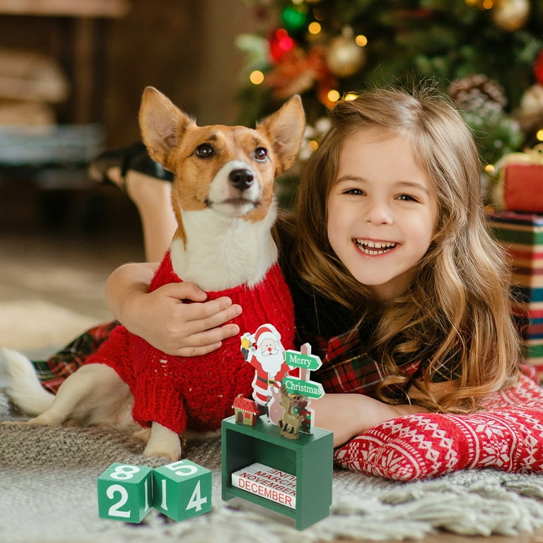 Gymnture New Year's Day Christmas Wooden Advent Calendar Desk