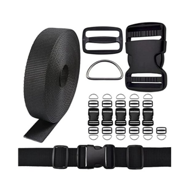 Buckles Straps Set 6 Yards Nylon bing Strap 6 Pc Quick Side Release