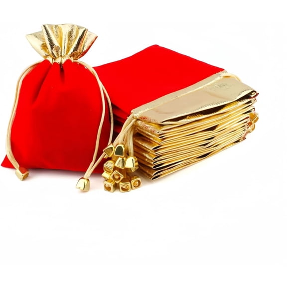Velvet Drawstrings Gift Bags 20 Pcs Jewelry Pouches Drawstring Candy Bag Cloth Party Favor Bags for Wedding Halloween Christmas, 4.7"x 6.3"