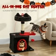thumbnail image 4 of PawHut 28" Gothic Cat Tree Tower with Plush Top Bed, Red & Black, 4 of 10