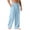 Light Blue, variant on Ahabrexf Men's Casual Pants for Men, Loose Fit Linen-Look Elastic Waist with Embroidered Pocket, Solid Color Full Length Trousers